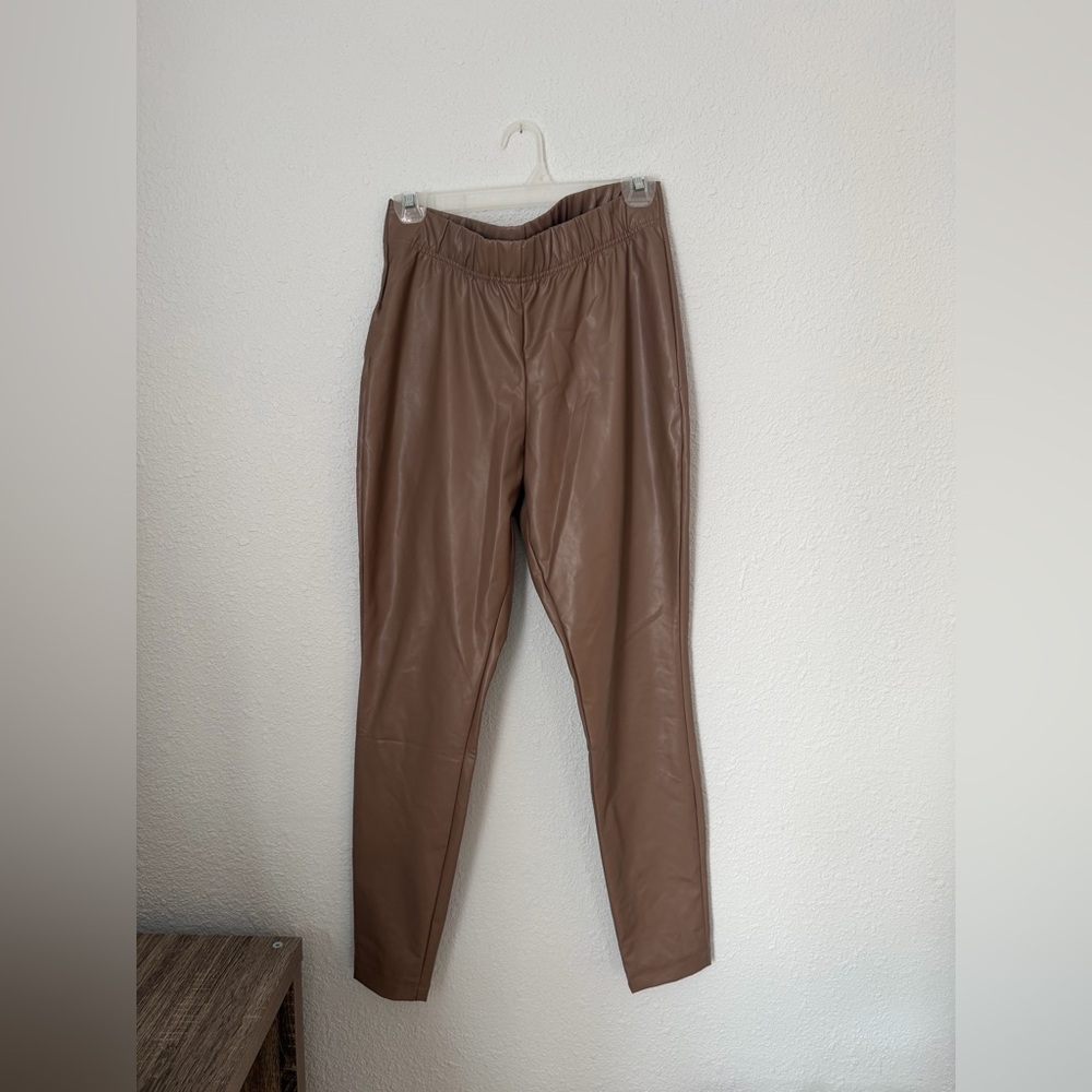 Old Navy Brown Faux Leather Leggings | Size Medium
